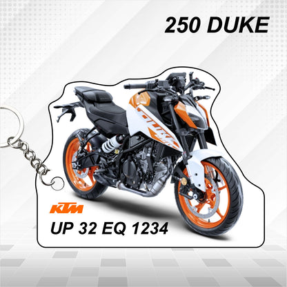 250 Duke - Personalized KTM Keychain - Wood, Acrylic, Metal Printed