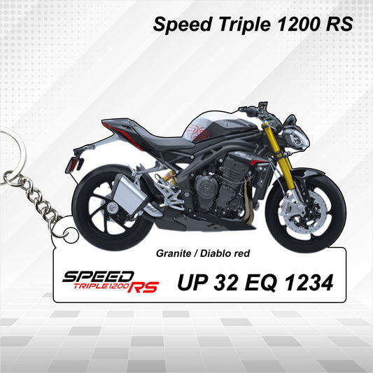 Speed Triple 1200 RS - Personalized Triumph Keychain - Wood, Acrylic, Metal Printed, Lanyard