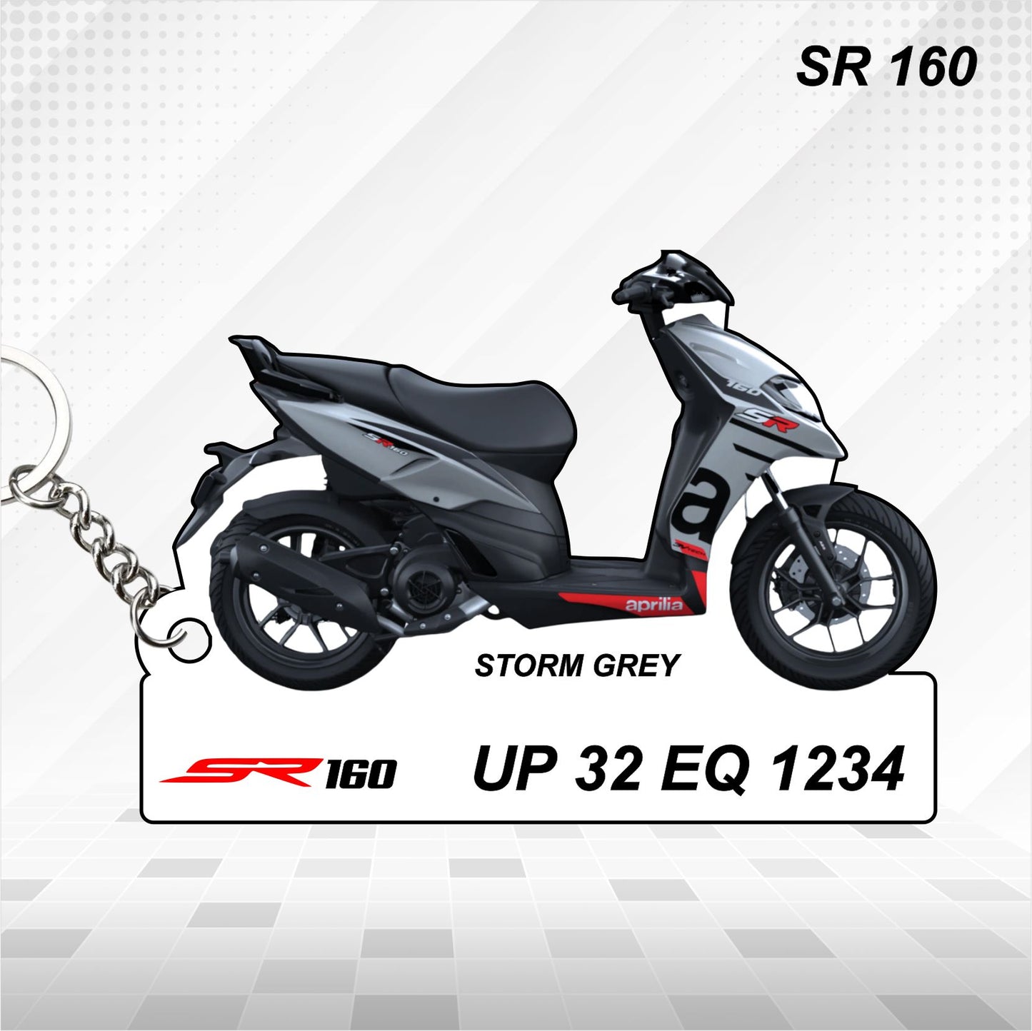 SR 160 - Personalized Aprilia Keychain - Wood, Acrylic, Metal Printed, Lanyard