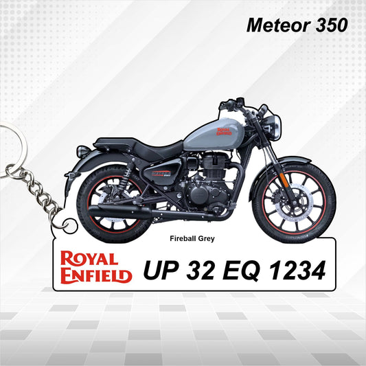 Meteor 350 - Personalized Royal Enfield Keychain - Wood, Acrylic, Metal Printed