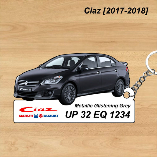 Ciaz [2017-2018] - Personalized  Maruti Suzuki Keychain - Wood, Acrylic, Metal Printed
