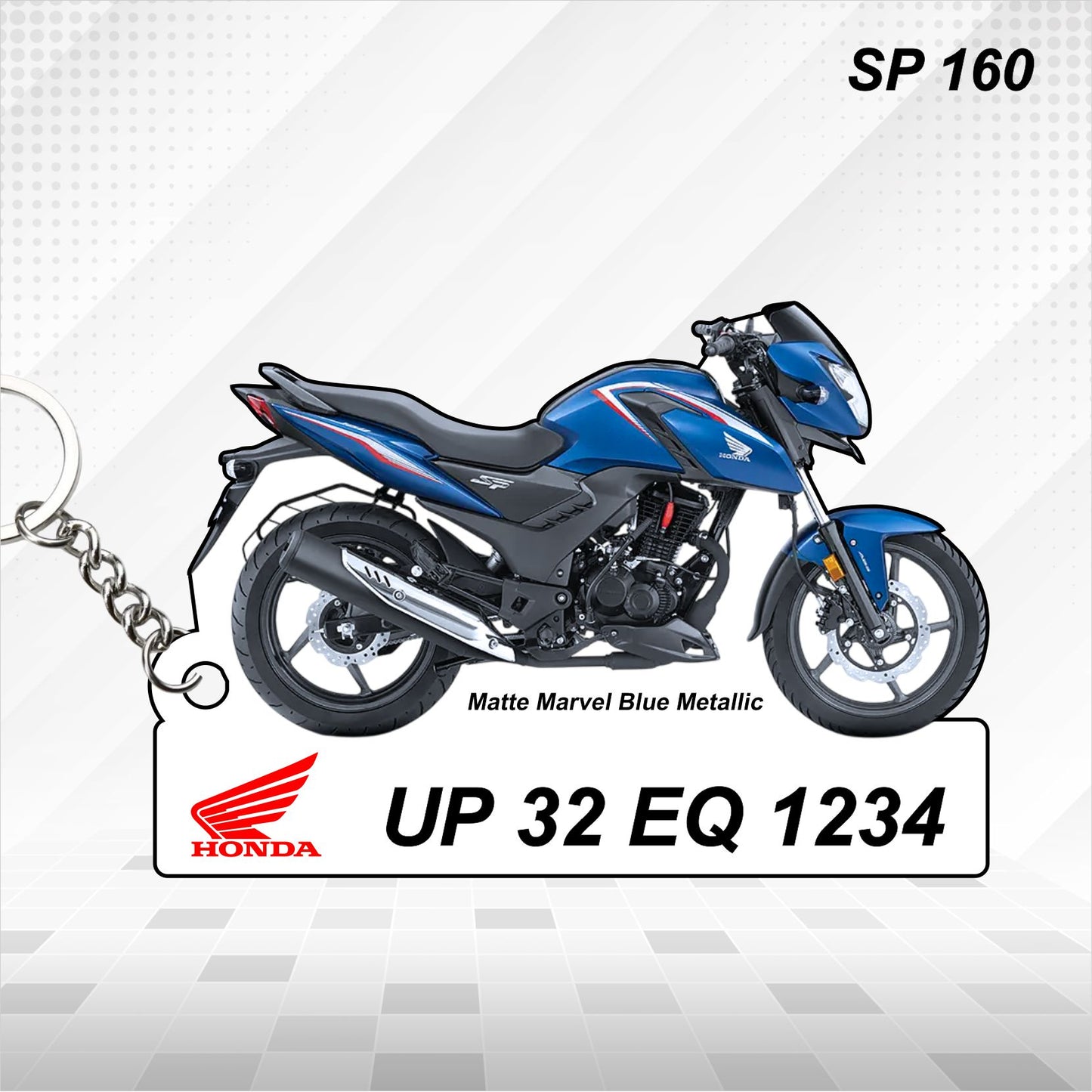 SP 160 - Personalized Honda Keychain - Wood, Acrylic, Metal Printed