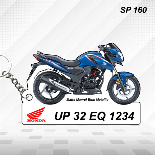 SP 160 - Personalized Honda Keychain - Wood, Acrylic, Metal Printed