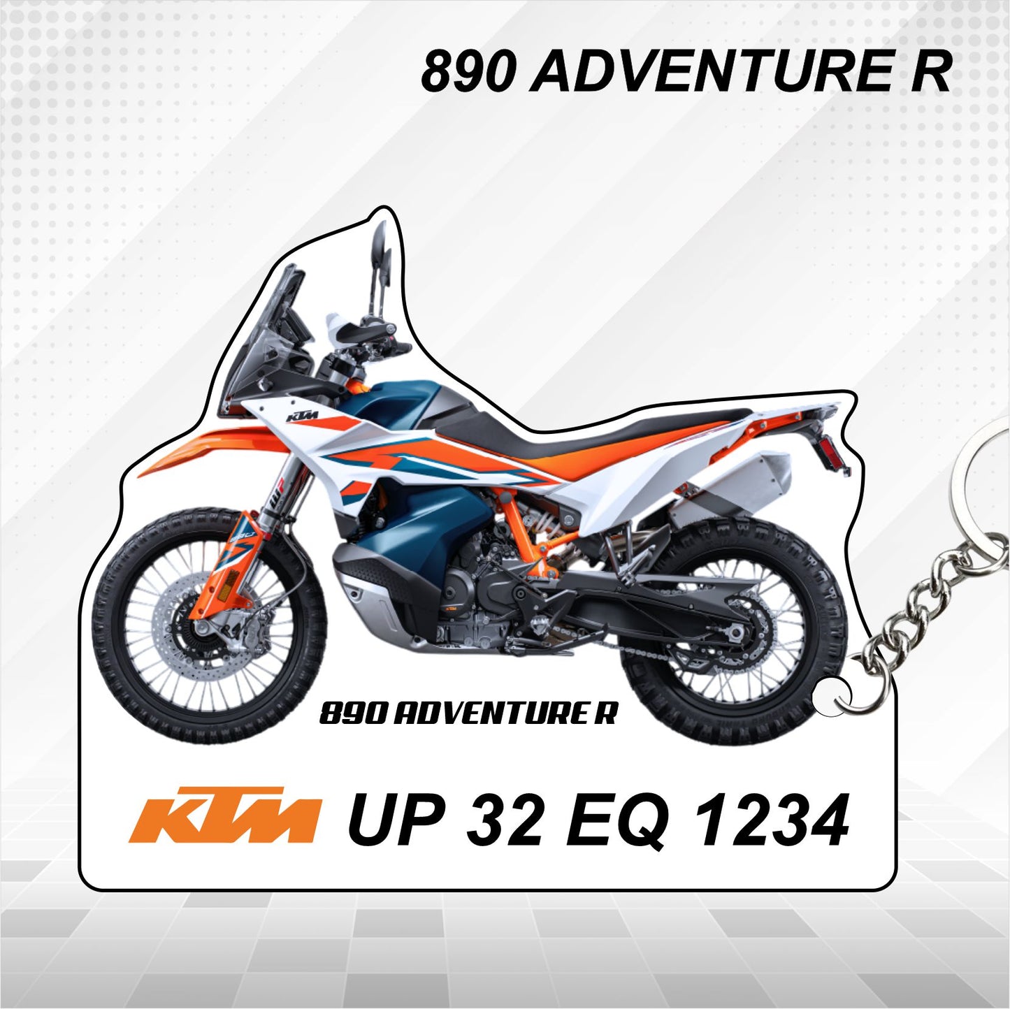 KTM 890 ADVENTURE R - Personalized KTM Keychain - Wood, Acrylic, Metal Printed