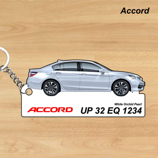 Accord - Personalized Honda Car Keychain - Wood, Acrylic, Metal Printed