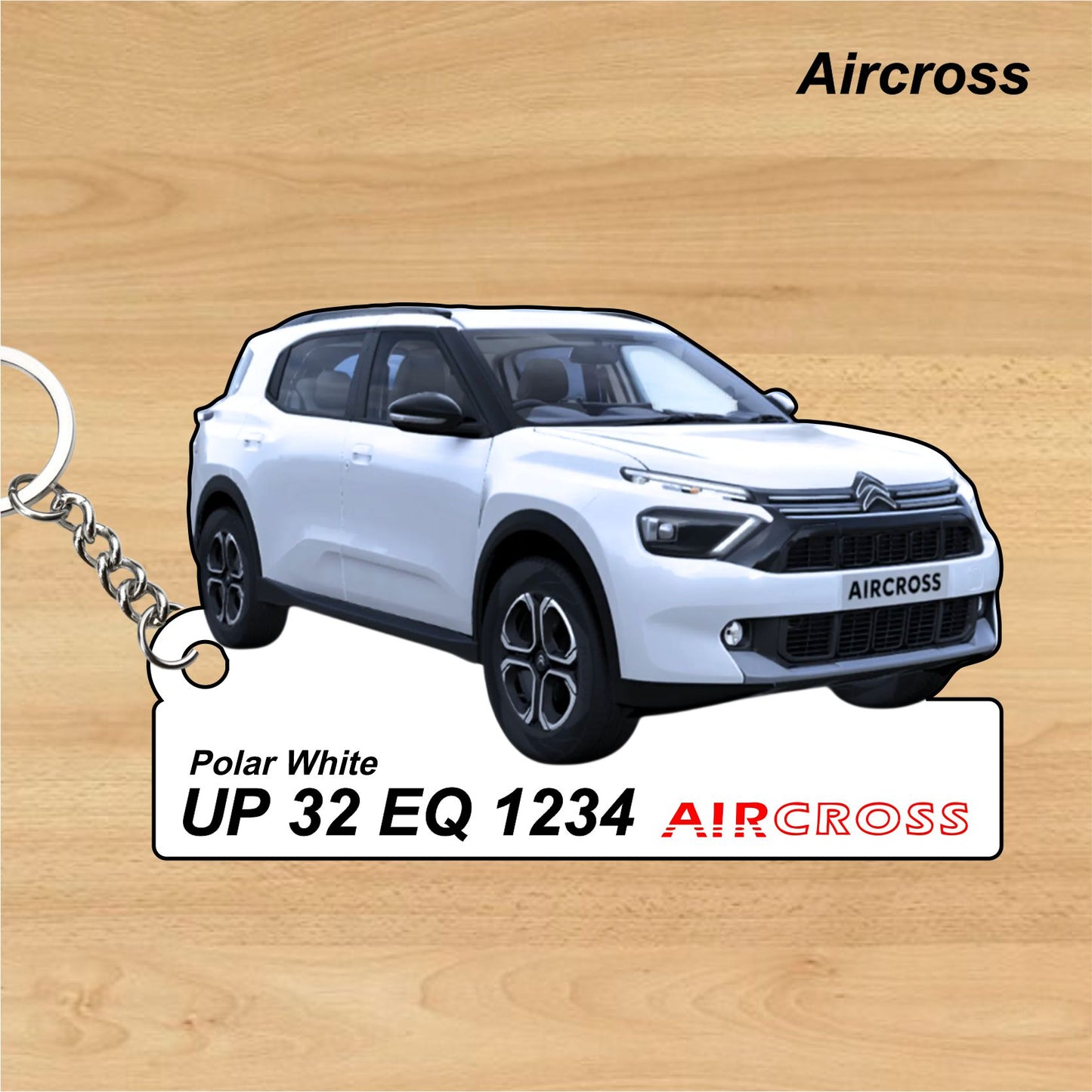 Aircross - Personalized Citroen Car Keychain - Wood, Acrylic, Metal Printed