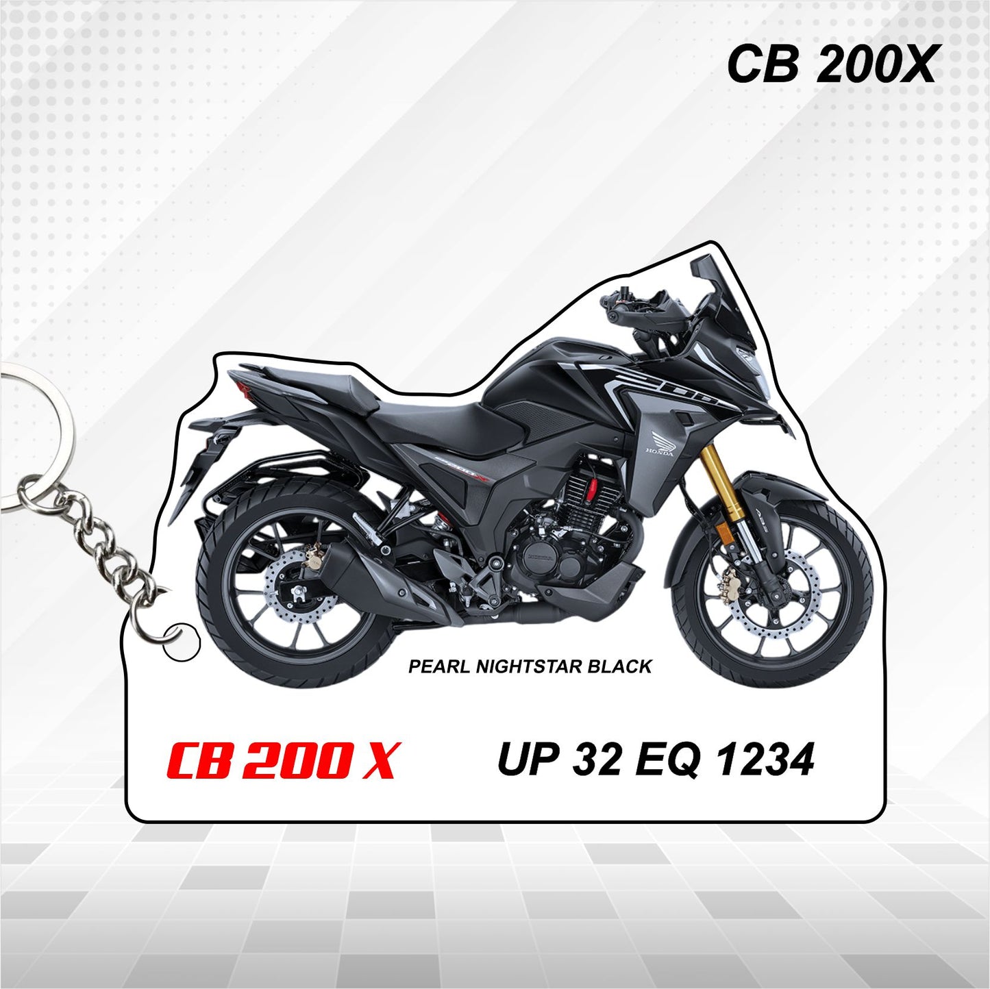 CB 200X - Personalized Honda Keychain - Wood, Acrylic, Metal Printed