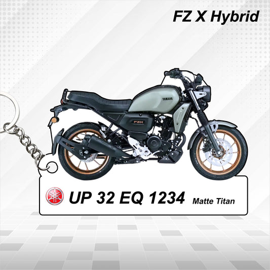 FZ X Hybrid - Personalized Yamaha Keychain  - Wood, Acrylic, Metal Printed