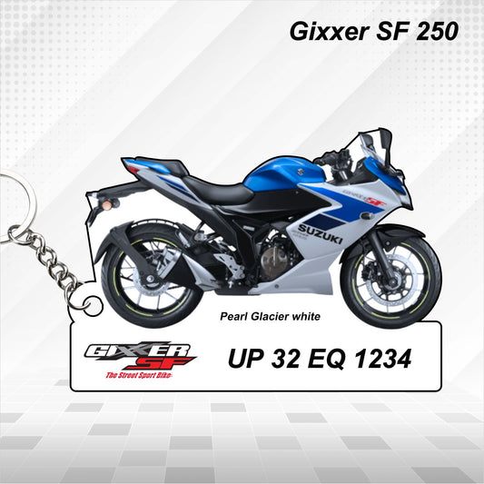 Gixxer SF 250 - Personalized Suzuki Keychain - Wood, Acrylic, Metal Printed