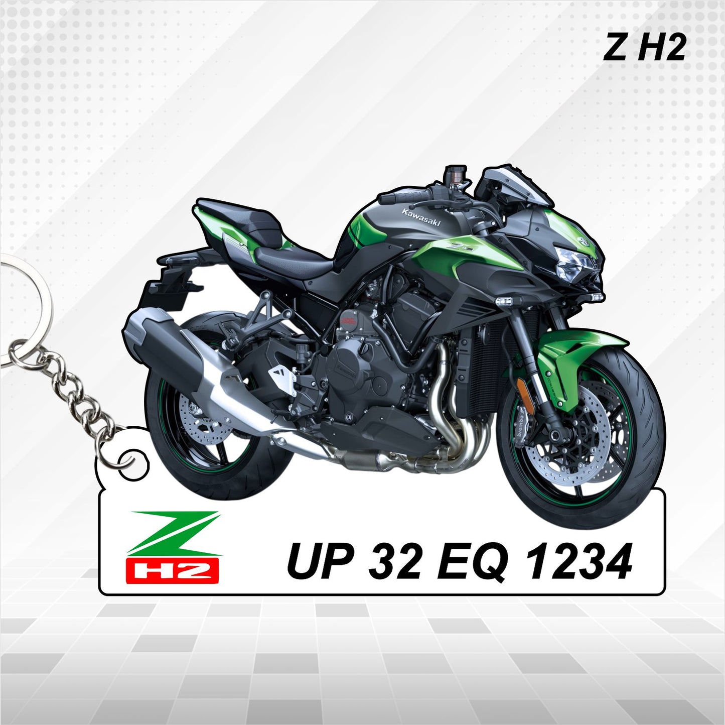 Z H2 - Personalized Kawasaki Keychain - Wood, Acrylic, Metal Printed