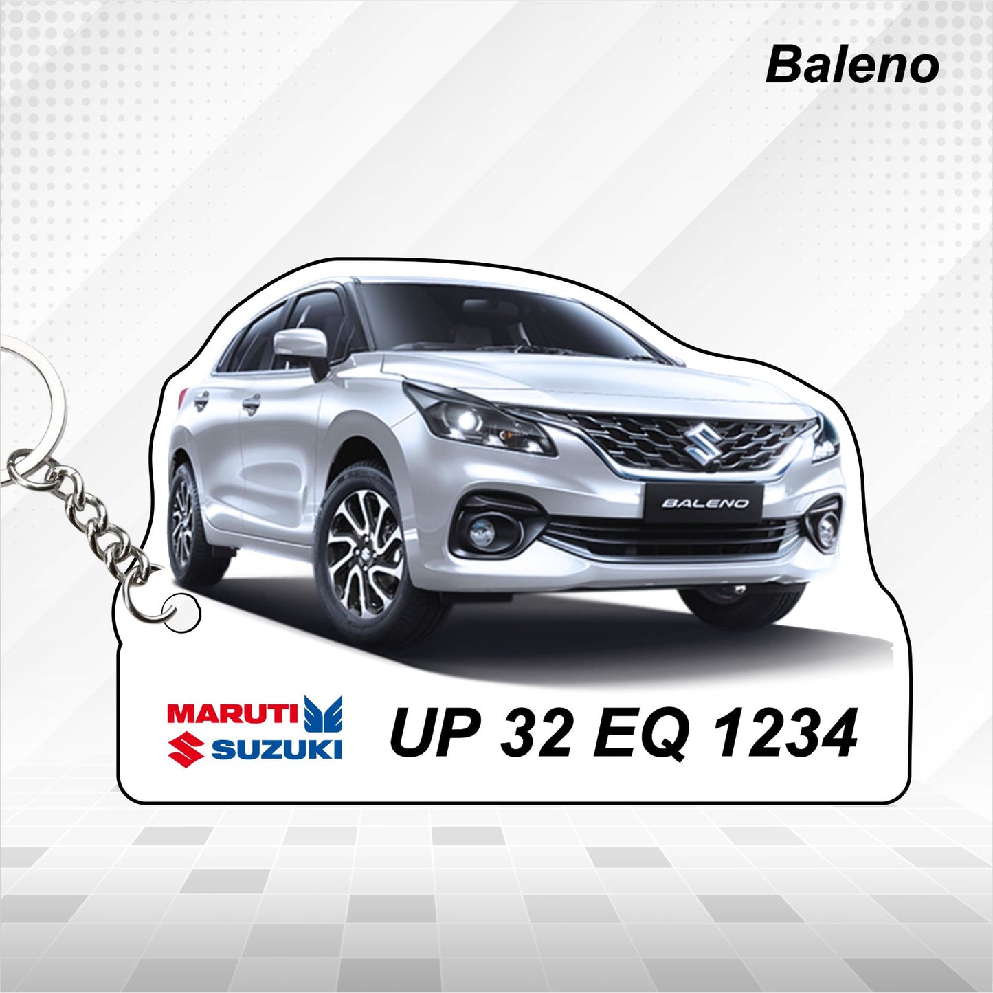 Baleno - Personalized  Maruti Suzuki Nexa Keychain - Wood, Acrylic, Metal Printed