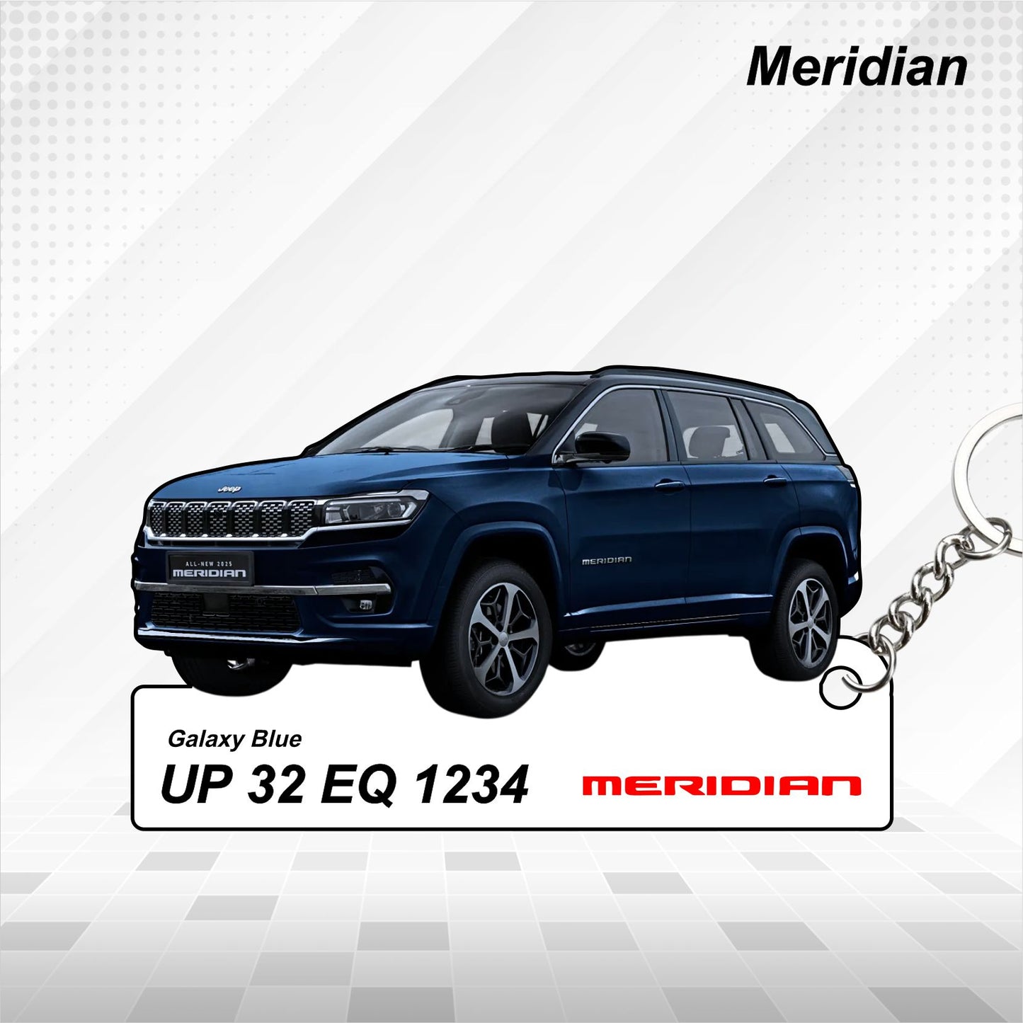 Meridian - Personalized Jeep Car Keychain - Wood, Acrylic, Metal Printed