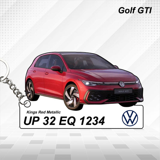 Golf GTI - Personalized Volkswagen Car Keychain - Wood, Acrylic, Metal Printed