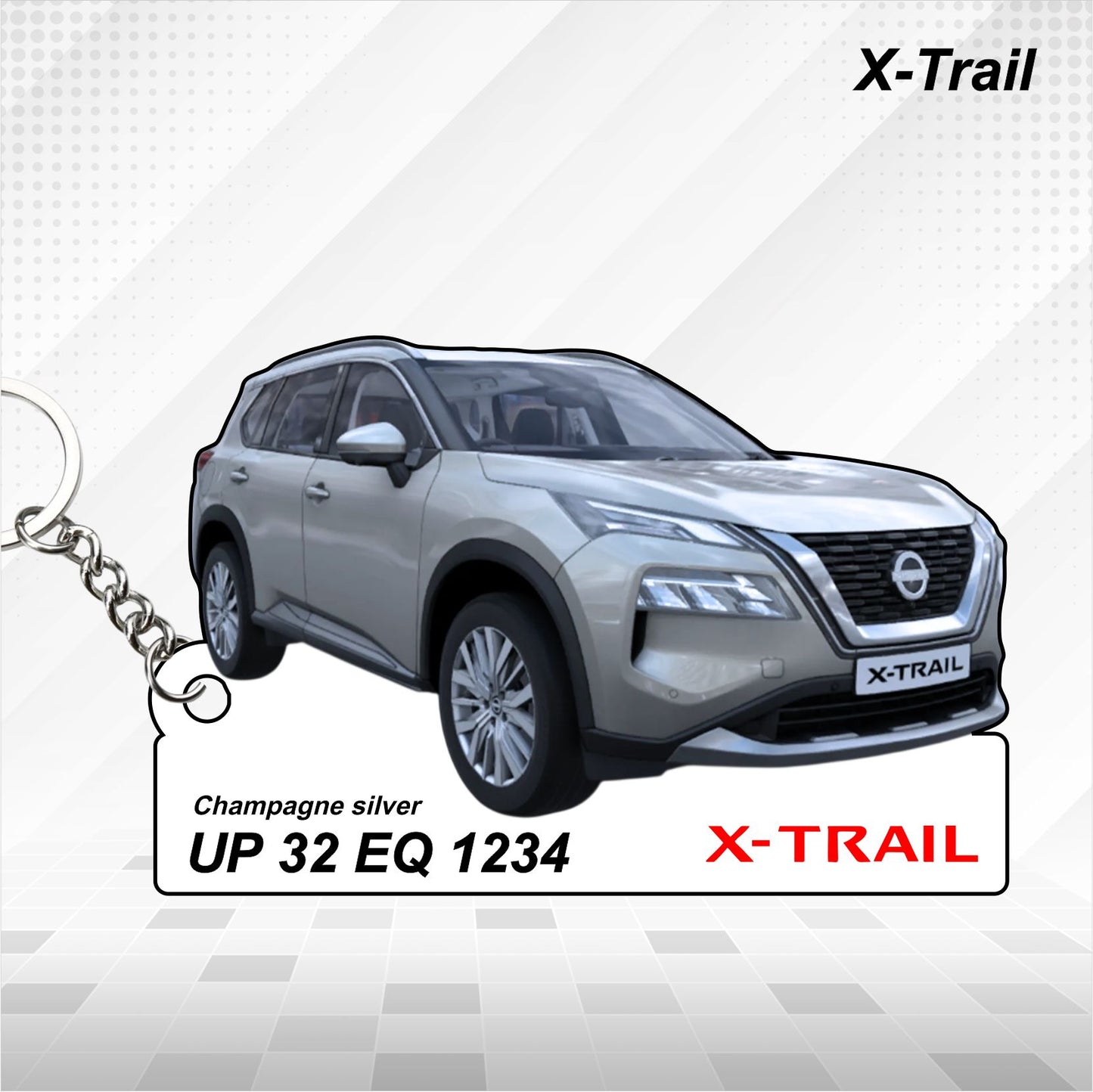 X-Trail - Personalized Nissan Car Keychain - Wood, Acrylic, Metal Printed