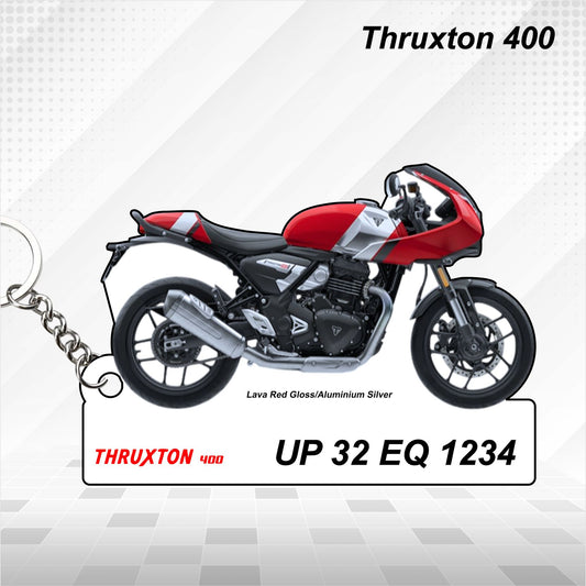 Thruxton 400 - Personalized Triumph Keychain - Wood, Acrylic, Metal Printed, Lanyard