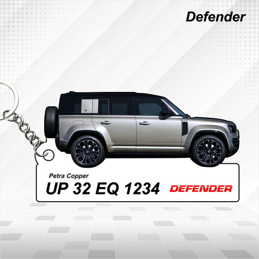 Defender - Personalized Land Rover Car Keychain - Wood, Acrylic, Metal Printed