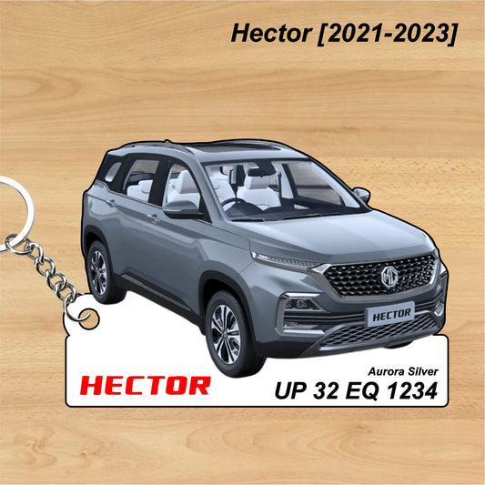 Hector [2021-2023] - Personalized MG Car Keychain - Wood, Acrylic, Metal Printed