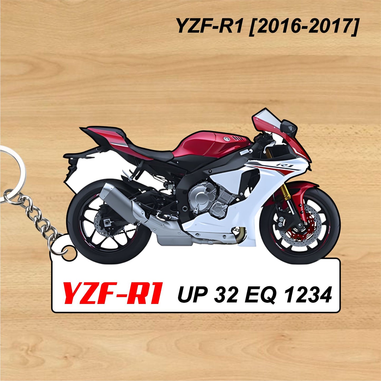 YZF-R1 [2016-2017] - Personalized Yamaha Keychain - Wood, Acrylic, Metal Printed
