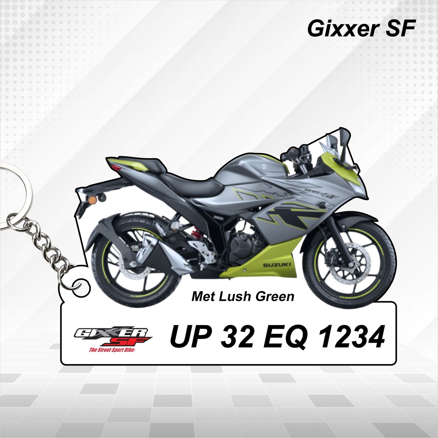 Gixxer SF - Personalized Suzuki Keychain - Wood, Acrylic, Metal Printed