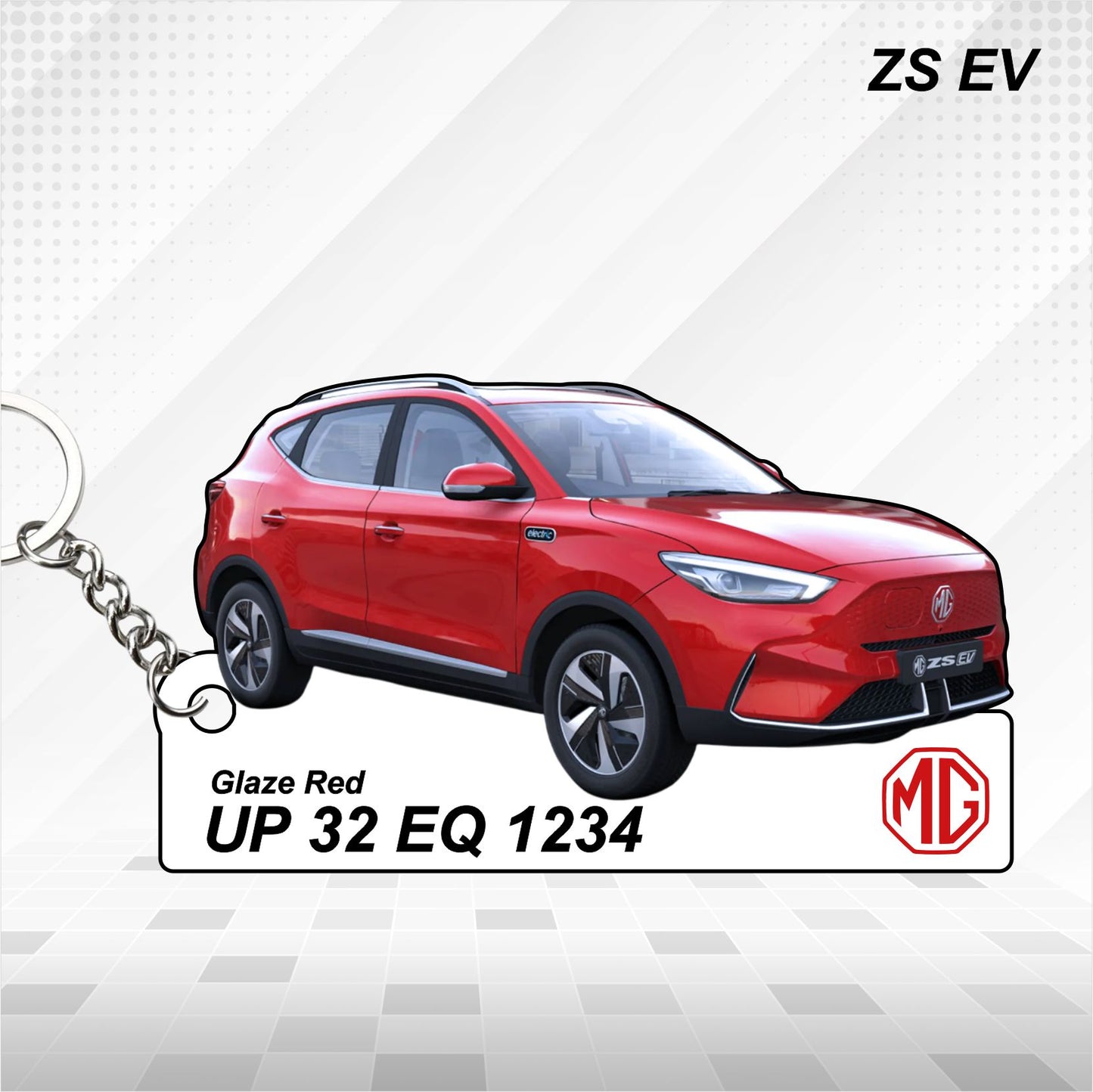ZS EV - Personalized MG Car Keychain - Wood, Acrylic, Metal Printed