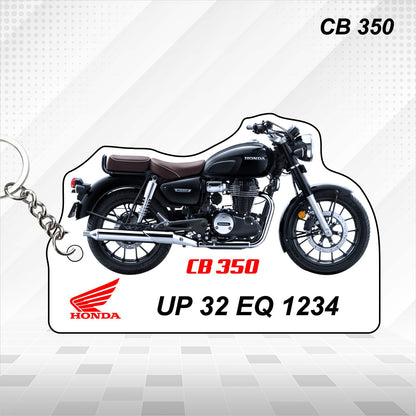 CB350 - Personalized Honda Keychain - Wood, Acrylic, Metal Printed