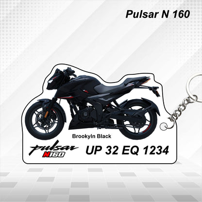 Pulsar N160 - Personalized Bajaj Keychain - Wood, Acrylic, Metal Printed