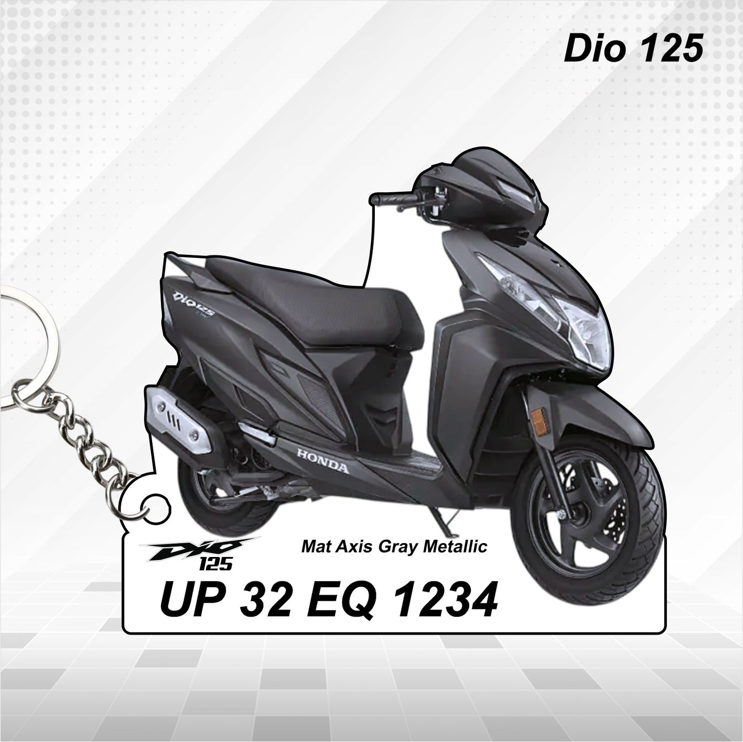 Dio 125 - Personalized Honda Keychain - Wood, Acrylic, Metal Printed