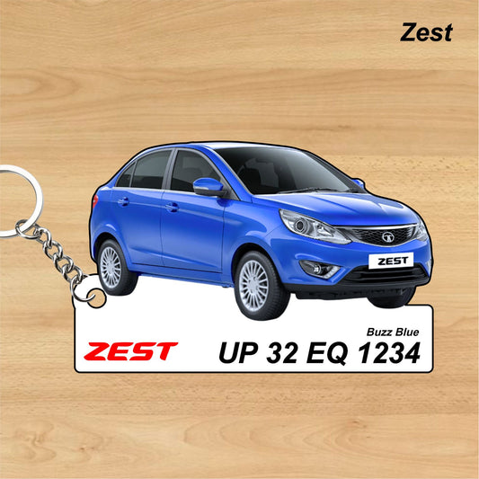 Zest - Personalized Tata Keychain - Wood, Acrylic, Metal Printed