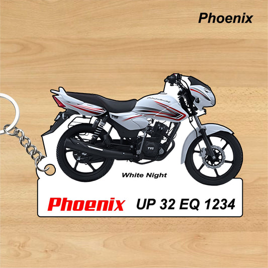 Phoenix - Personalized TVS Keychain - Wood, Acrylic, Metal Printed