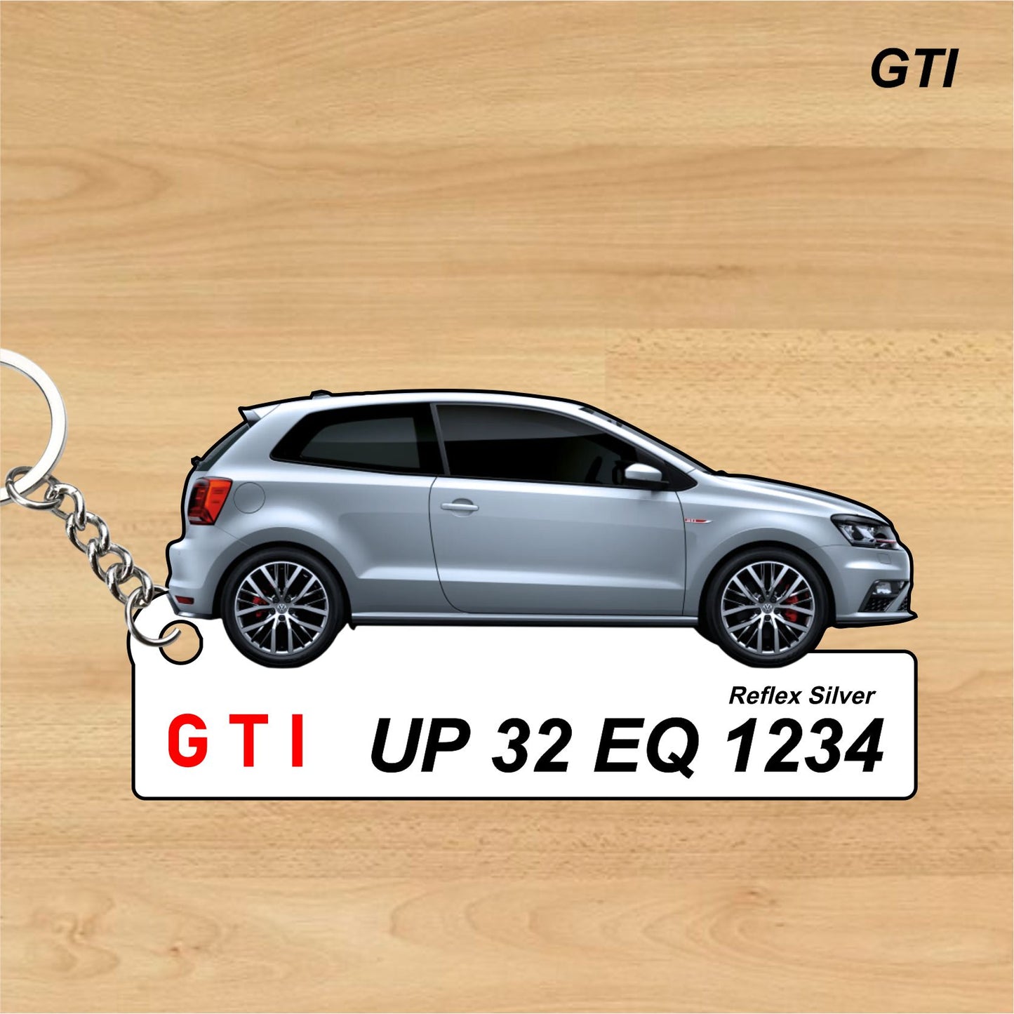 GTI - Personalized Volkswagen Car Keychain - Wood, Acrylic, Metal Printed