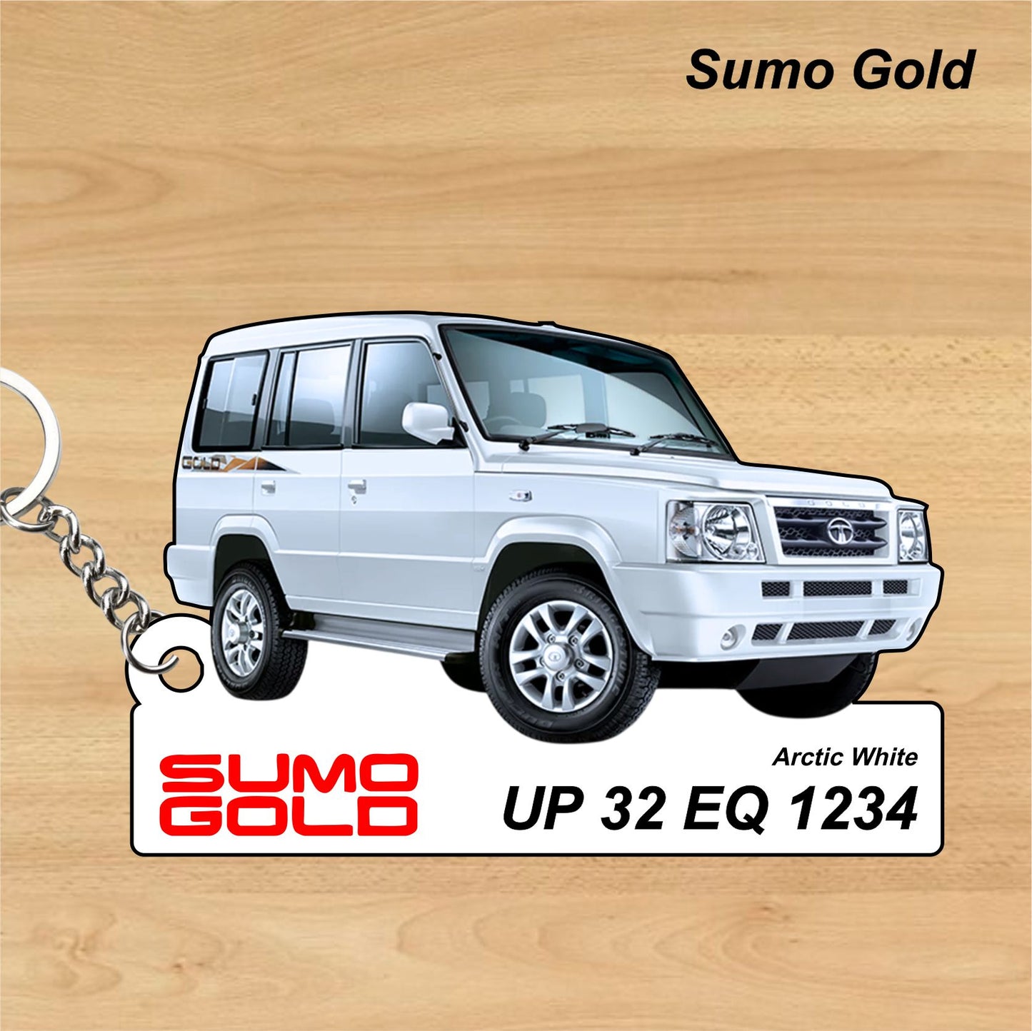 Sumo Gold - Personalized Tata Keychain - Wood, Acrylic, Metal Printed