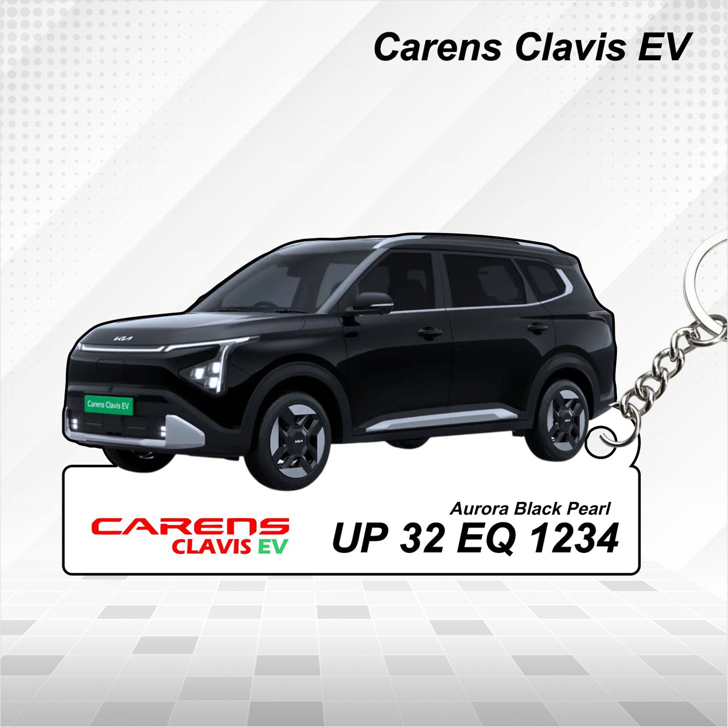 Carens Clavis EV - Personalized Kia Car Keychain - Wood, Acrylic, Metal Printed