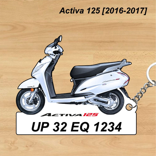 Activa 125 [2016-2017] - Personalized Honda Keychain - Wood, Acrylic, Metal Printed