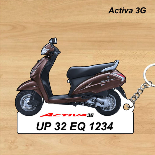 Activa 3G - Personalized Honda Keychain - Wood, Acrylic, Metal Printed