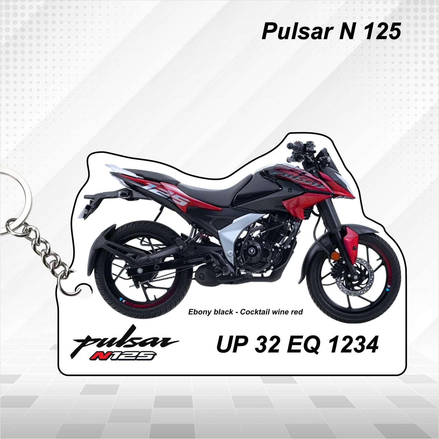Pulsar N 125 - Personalized Bajaj Keychain - Wood, Acrylic, Metal Printed