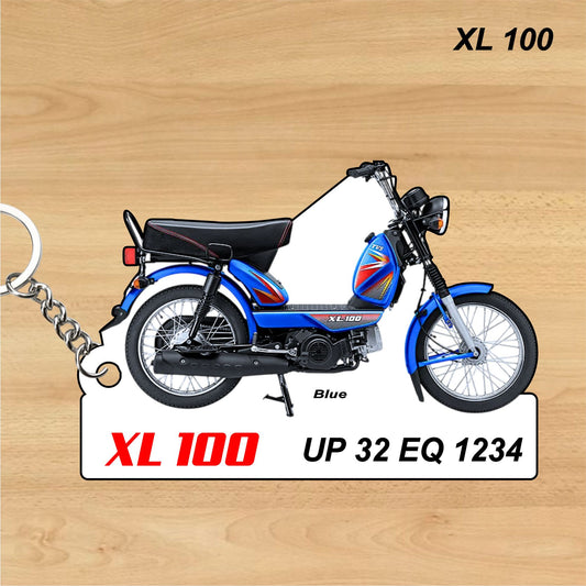 XL 100 - Personalized TVS Keychain - Wood, Acrylic, Metal Printed