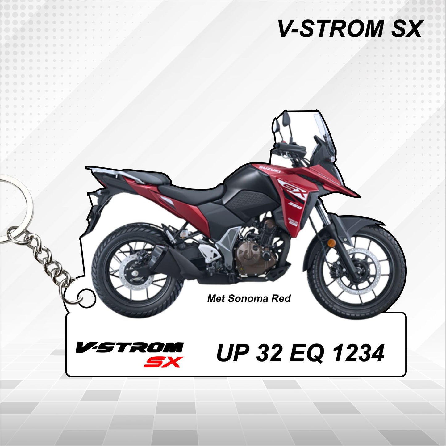 V-STROM SX - Personalized Suzuki Keychain - Wood, Acrylic, Metal Printed
