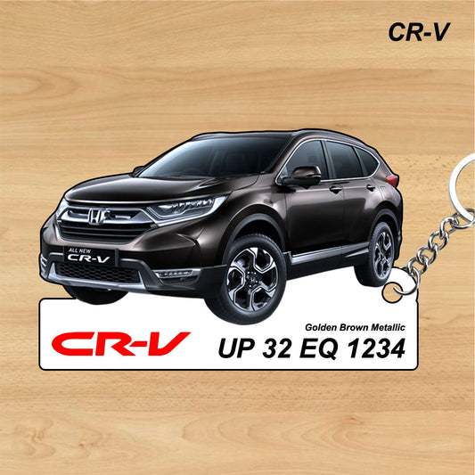 CR-V - Personalized Honda Car Keychain - Wood, Acrylic, Metal Printed