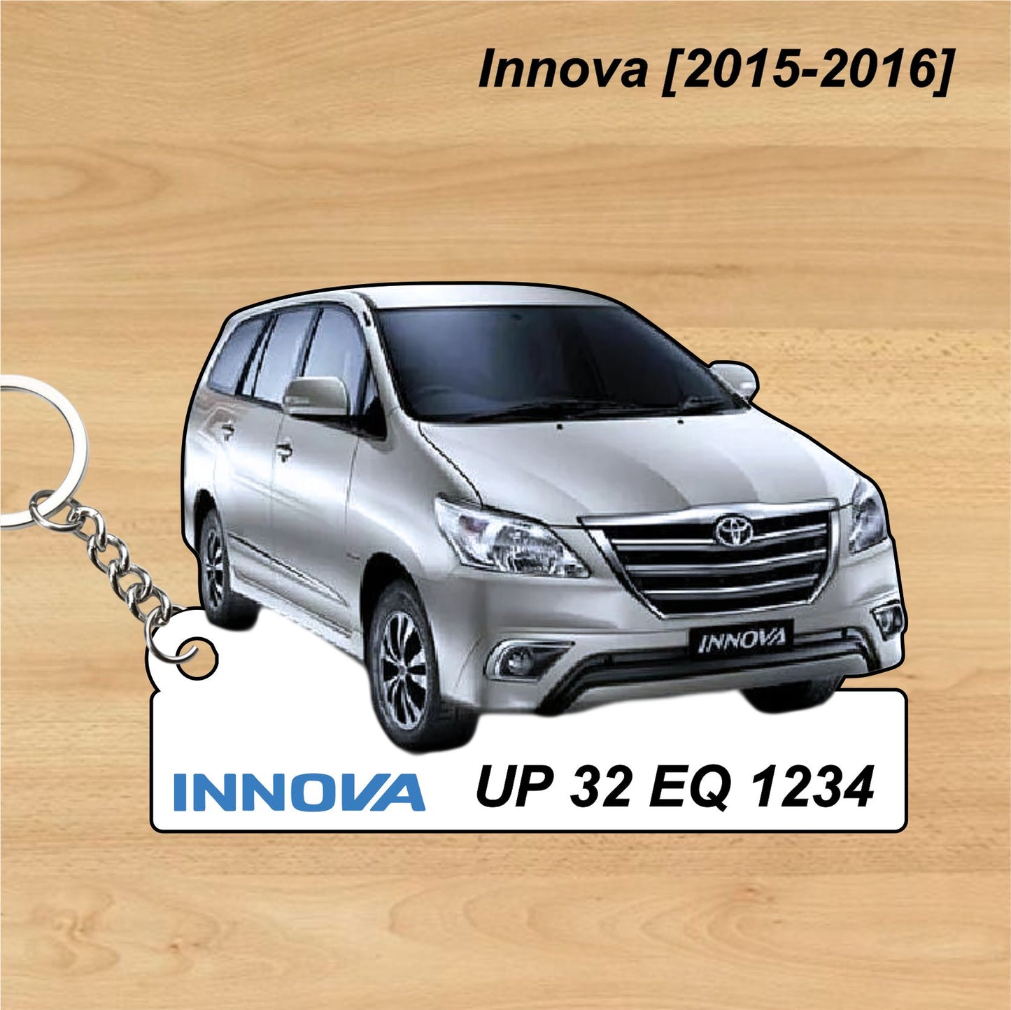 Innova [2015-2016] - Personalized Toyota Keychain - Wood, Acrylic, Metal Printed