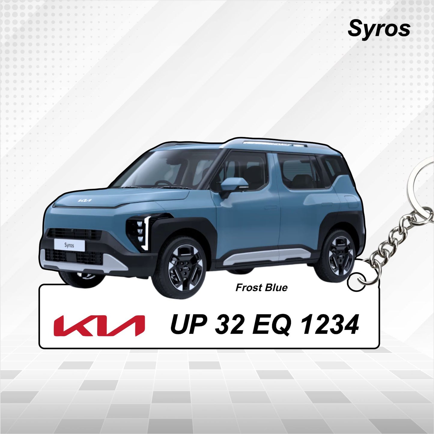 Syros - Personalized Kia Car Keychain - Wood, Acrylic, Metal Printed