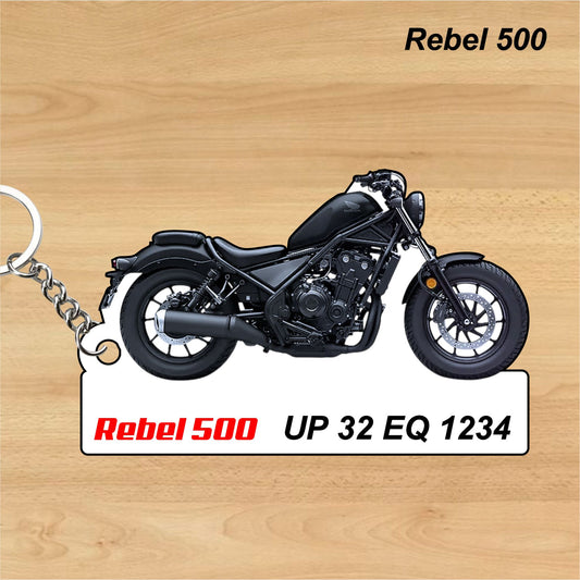 Rebel 500 - Personalized Honda Keychain - Wood, Acrylic, Metal Printed