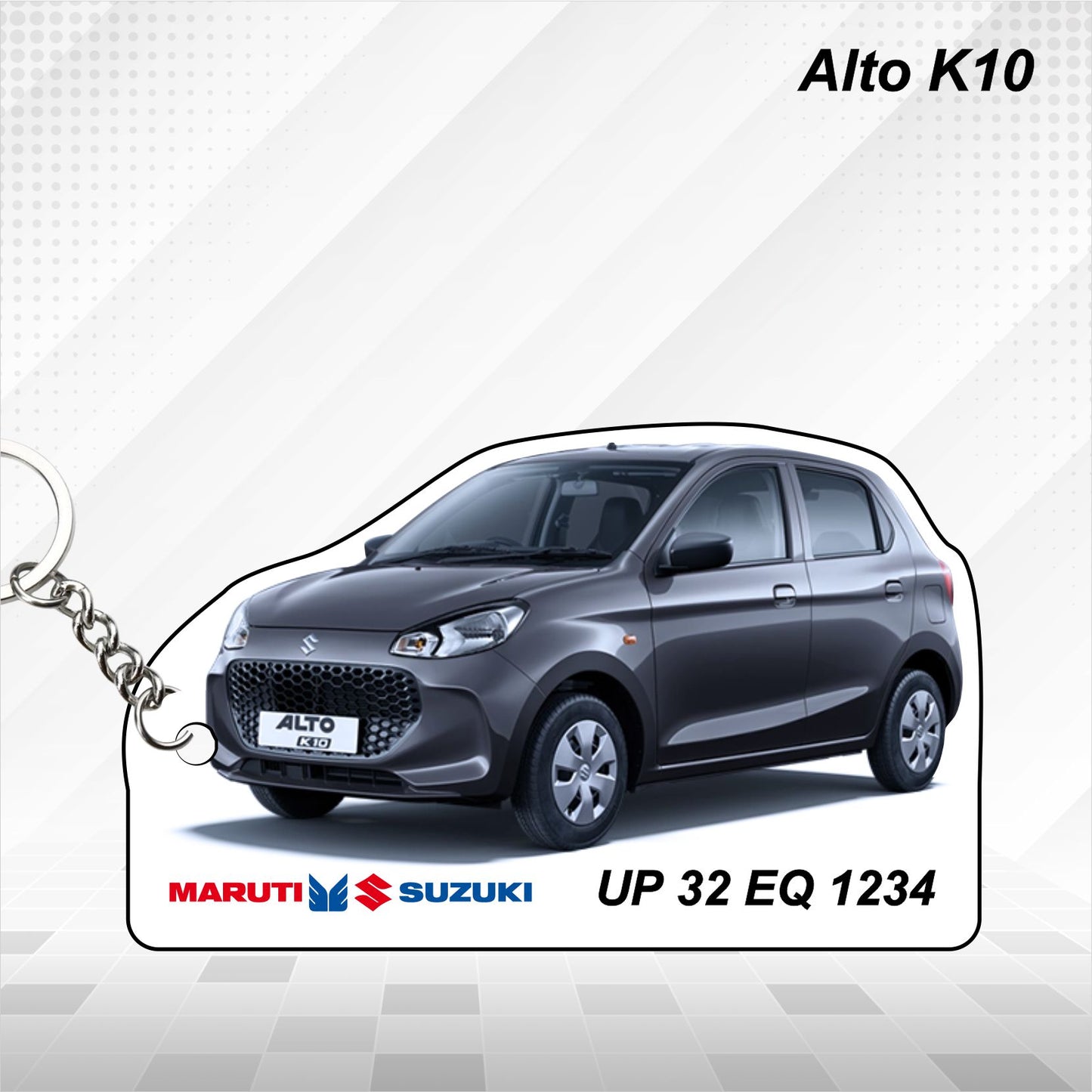 Alto K10 - Personalized  Maruti Suzuki Keychain - Wood, Acrylic, Metal Printed