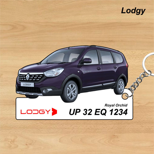 Lodgy - Personalized Renault Car Keychain - Wood, Acrylic, Metal Printed
