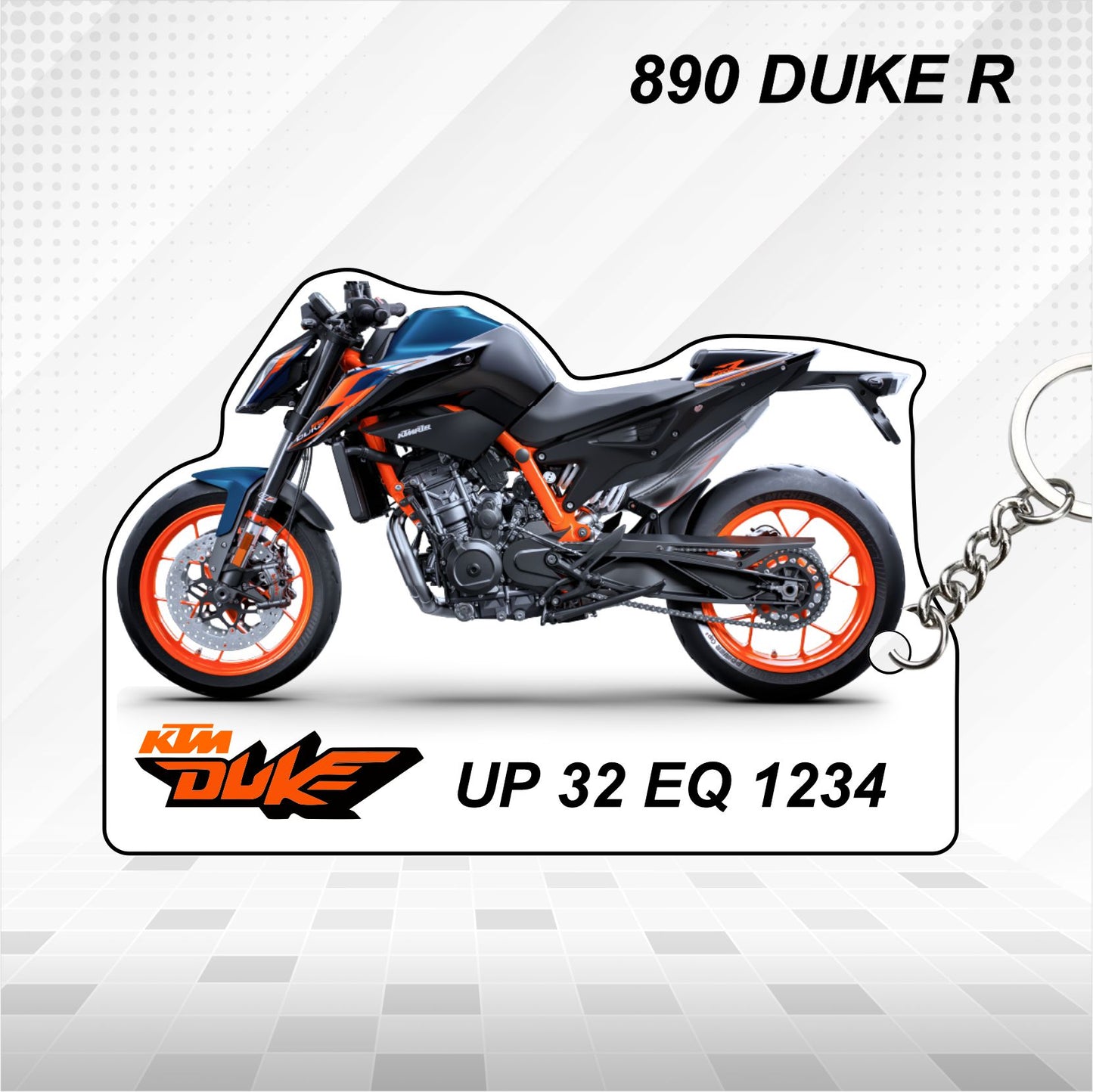 KTM 890 DUKE R - Personalized KTM Keychain - Wood, Acrylic, Metal Printed