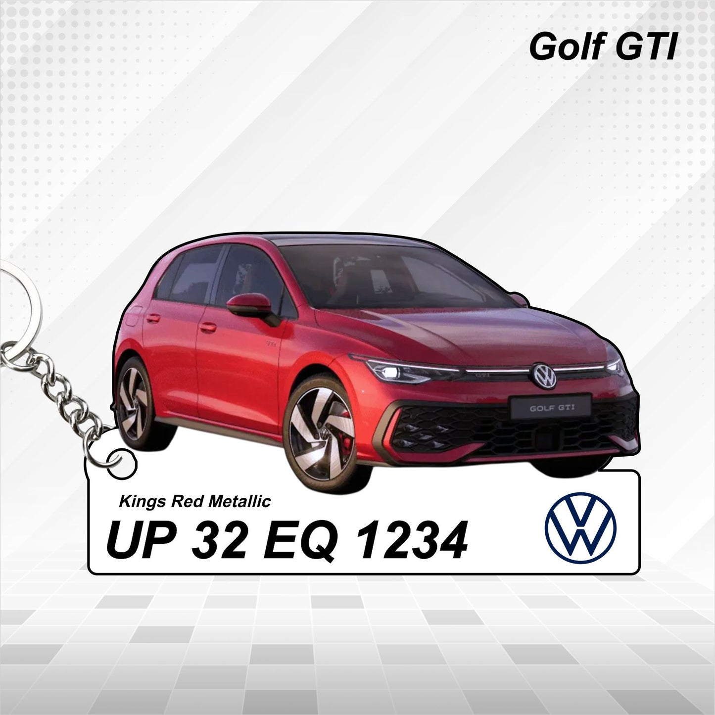 Golf GTI - Personalized Volkswagen Car Keychain - Wood, Acrylic, Metal Printed