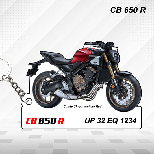 CB 650 R - Personalized Honda Keychain - Wood, Acrylic, Metal Printed