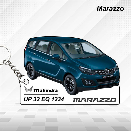 Marazzo - Personalized Mahindra Car Keychain - Wood, Acrylic, Metal Printed