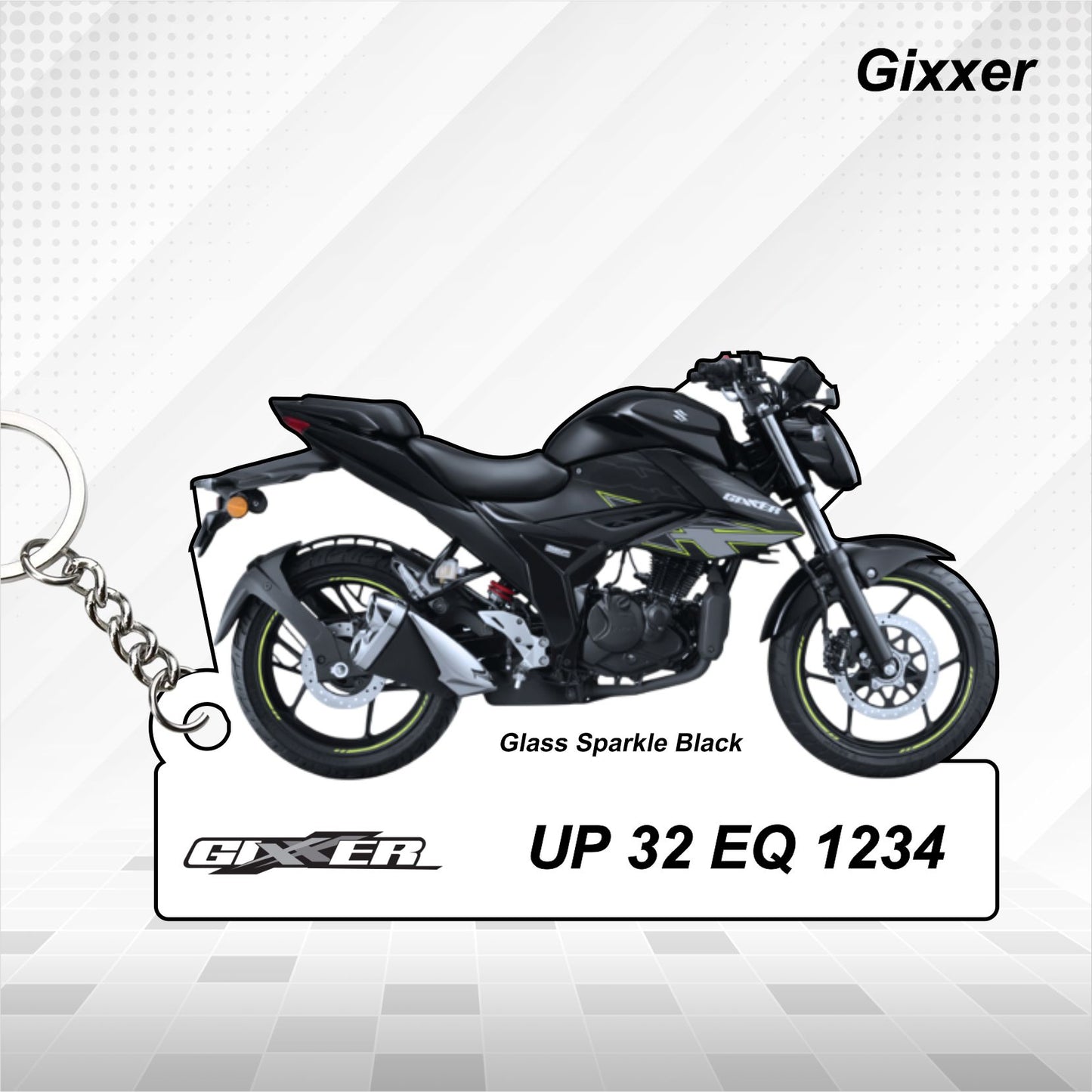 Gixxer - Personalized Suzuki Keychain - Wood, Acrylic, Metal Printed