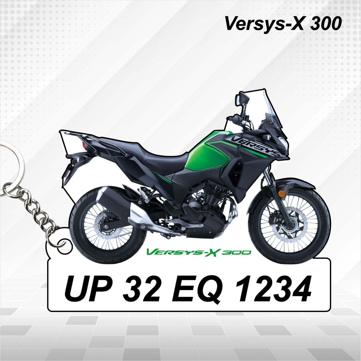 Versys-X 300 - Personalized Kawasaki Keychain - Wood, Acrylic, Metal Printed