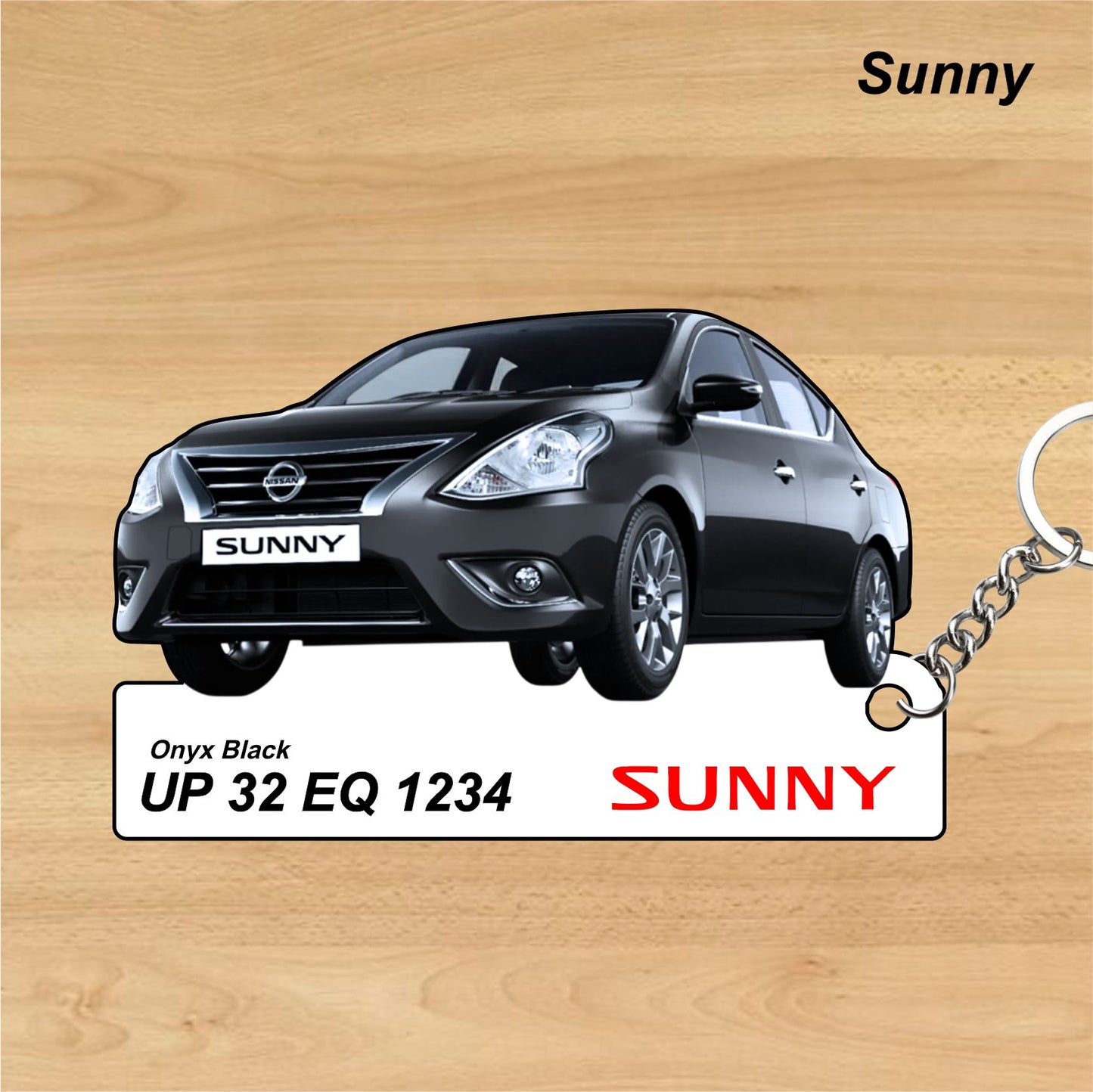 Sunny - Personalized Nissan Car Keychain - Wood, Acrylic, Metal Printed